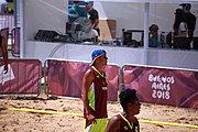 Deutsch: Beachhandball bei den Olympischen Jugendspielen 2018; Tag 4, 10. Oktober 2018; Jungs, Vorrunde, Gruppe A - Spanien-Venezuela 2:0 English: Beach handball at the 2018 Summer Youth Olympics at 10 October 2018 – Boys Preliminary Round Group A – Spain-Venezuela 2:0