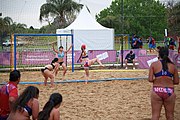 Deutsch: Beachhandball bei den Olympischen Jugendspielen 2018; Tag 6, 11. Oktober 2018; Mädchen, Platzierungsrunde - Amerikanisch Samoa-Hongkong 0:2 English: Beach handball at the 2018 Summer Youth Olympics at 11 October 2018 – Girls Consolation Round – American Samoa-Hong Kong 0:2