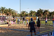 Deutsch: Beachhandball bei den Olympischen Jugendspielen 2018; Tag 3, 9. Oktober 2018; Mädchen, Vorrunde, Gruppe B - Venezuela-Niederlande 1:2 English: Beach handball at the 2018 Summer Youth Olympics at 9 October 2018 – Girls Preliminary Round Group B‎ – Venezuela-Netherlands 1:2