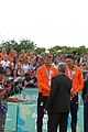 Deutsch: Beachvolleyball bei den Olympischen Jugendspielen 2018; Tag 11, 17. Oktober 2018; Jungen, Medaillenzeremonie - Gold: Schweden (David Åhman & Jonatan Hellvig), Silber: Niederlande (Matthew Immers & Yorick de Groot), Bronze: Argentinien (Bautista Amieva & Mauro Zelayeta) English: Beach volleyball at the 2018 Summer Youth Olympics at 17 October 2018 – Boys Victory ceremony - Gold: Sweden (David Åhman & Jonatan Hellvig), Silver: Netherlands (Matthew Immers & Yorick de Groot), Bronze: Argentina (Bautista Amieva & Mauro Zelayeta)