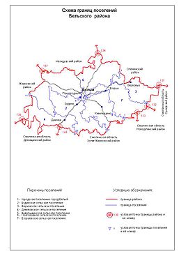 Belsky kerület a térképen