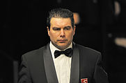 Deutsch: Bild aufgenommen in Berlin während des German Masters im Snooker 2014. Ben Williams. English: Picture taken in Berlin during the Snooker German Masters in 2014. Ben Williams.