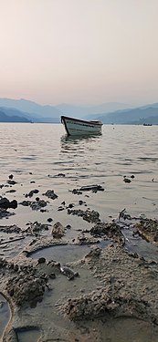 Boat and Soil at Fewalake in Pokhara