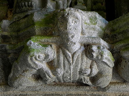 Sculpture in south porch