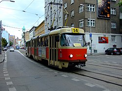 Električka Tatra K2 na linke 14