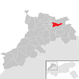 Poloha obce Breitenwang v okrese Reutte (klikacia mapa)