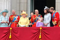 At Trooping the Colour alongside the royal family (16 June 2012)