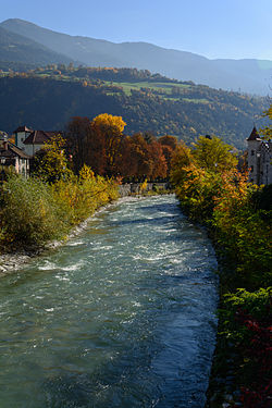 Eisack river in Brixen