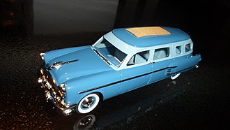 Collector's model of the 1954 Henney-Packard Super Station Wagon, scale 1/43. Brooklin No. brk-190. Brooklin brk-190 1954 Henney Packard Super Station Wagon SAM 2377.jpg