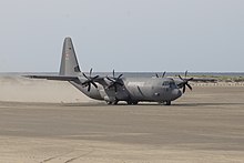 Übung der Royal Danish Air Force am Strand von Lakolk