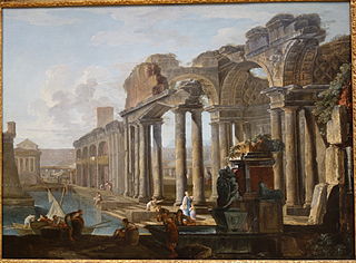 Capricco de ruines classiques avec bateaux