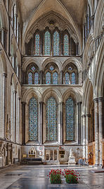 Lancet windows of transept Salisbury Cathedral (1220-1258)