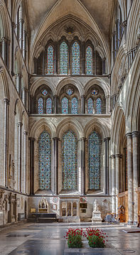 Lancet windows of transept of Salisbury Cathedral (1220–1258)