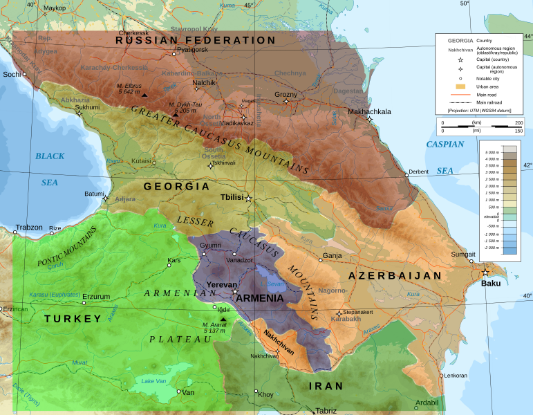 File:Caucasus topographic map with border colors-en.svg