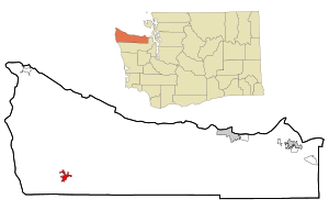 Clallam County Washington Incorporated and Unincorporated areas Forks Highlighted.svg