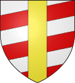 Coat of arms of the Margraviate of Burgau (Markgrafschaft Burgau): Bendy sinister of six argent and gules, a pale or