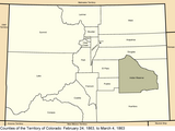 Borders of the counties of Colorado Territory as they were from February 24, 1863, to March 4, 1863