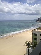 Condado Beach from one of the hotel towers.