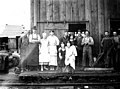 Cooks, waitresses, and blacksmith, Westport Lumber Company, Westport, ca 1920's (KINSEY 2635).jpg