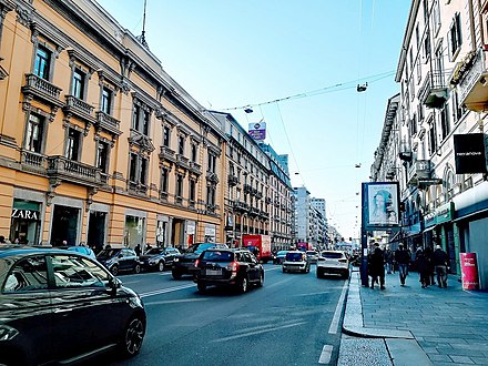 Corso Buenos Aires, one of the busiest shopping streets in Milan