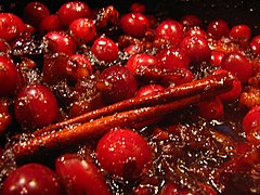 Close-up view of a cranberry chutney