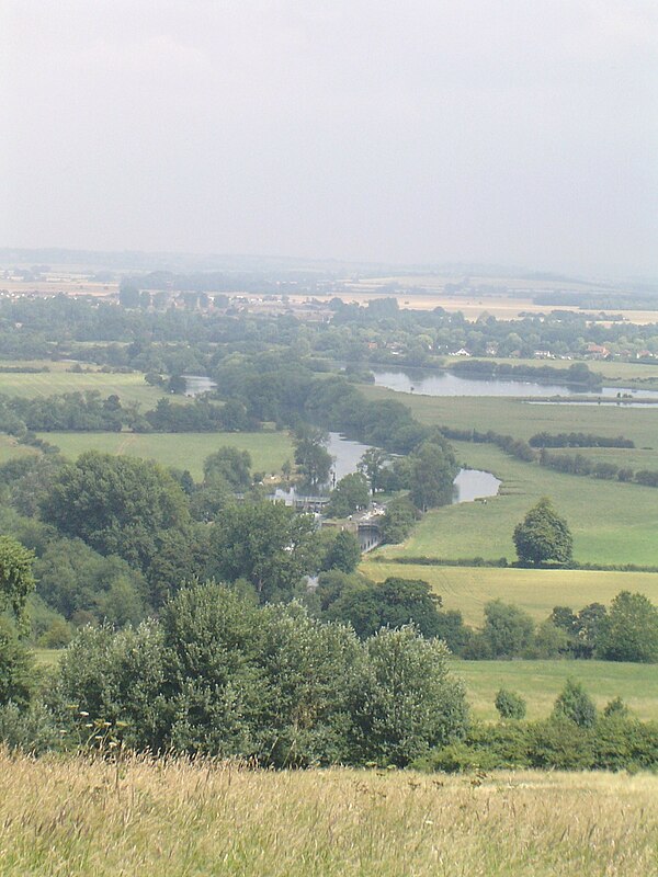 Day's Lock from Wittenham Clumps (or Sinodun Hills) in summer