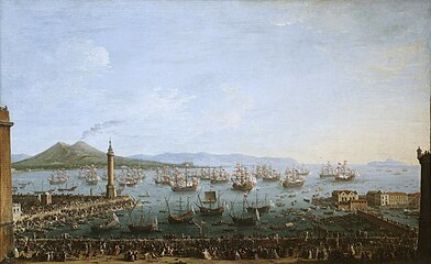 Vue du port, toile d'Antonio Joli, musée de Capodimonte, Naples, 1759.
