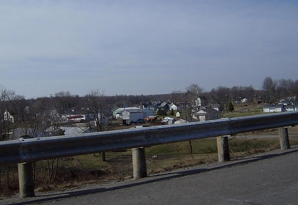 A view of the town of Diamond from Interstate 76