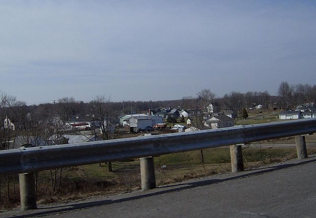 A view of the town of Diamond from Interstate 76