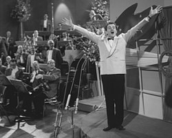 Italy's Domenico Modugno during a performance rehearsal in the contest venue