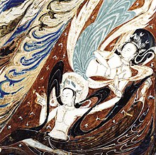 Dunhuang mural flying apsarasa.jpg