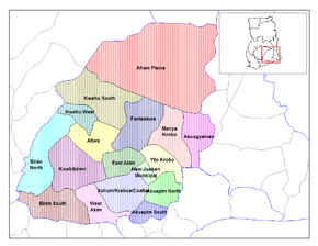 Harta districtelor Regiunii Orientale