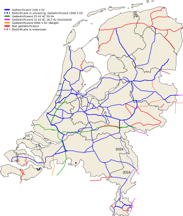 Elektrificatie van spoorlijnen in Nederland