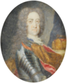 Emperor Charles VI in armour, miniature, pair.png