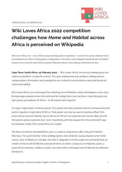File:En.pr Wiki Loves Africa 2022 launch local organisers.pdf