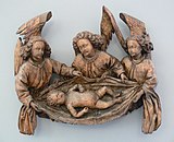 Fából faragott angyalok a kis Jézussal (15. század)