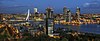 The modern skyline of Rotterdam can be truly appreciated from the Euromast