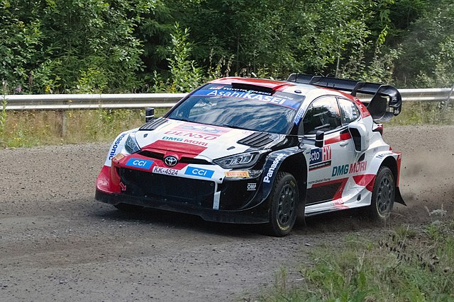 Esapekka Lappi with the GR Yaris Rally1 at Rally Finland 2022