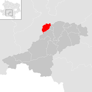 Lage der Gemeinde Eschenau (Niederösterreich) im Bezirk Lilienfeld (anklickbare Karte)