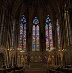 Exeter College, Chapel on north side of quadrangle, Main Quadrangle Exeter College Chapel, Oxford - Stained Glass - Oct 2006.jpg