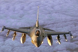 An F-16 Fighting Falcon of the United States Air Force in flight F-16 1.jpg