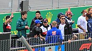 2022 Austrian Grand Prix, driver's parade with Valtteri Bottas, Lance Stroll, Esteban Ocon, Fernando Alonso, Zhou Guanyu, George Russell, Yuki Tsunoda and Lewis Hamilton (10 July 2022)