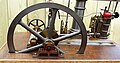 Fairbairn Pattern Beam Engine model, 1860 - detail of flywheel, column, etc.jpg