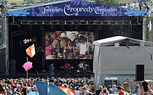 The stage at Fairport's Cropredy Convention in August 2009 FairportsCropredyConventionStageView.jpg