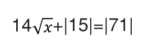 An equation of absolute value and square roots.