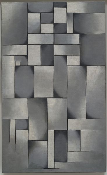 Theo van Doesburg, Composition in Gray (Rag-time), 1919, Oil on canvas, 196.5 cm × 59.1 cm (77.4 in × 23.3 in), The Solomon R. Guggenheim Foundation P