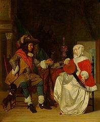 The Tête-à-Tête: A Lady Playing a Lute, and a Cavalier