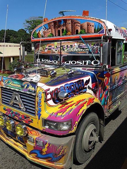 Colorful chicken bus