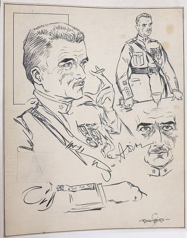 General Armando Diaz 60th birthday --signed drawings by Manuel Rosenberg for the Cincinnati Post, 6 Dec., 1921