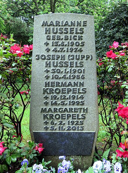 Grab Joseph (Jupp) Hussels, Friedhof Ohlsdorf
